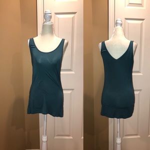 Aquamarine/teal tank top w/ low back